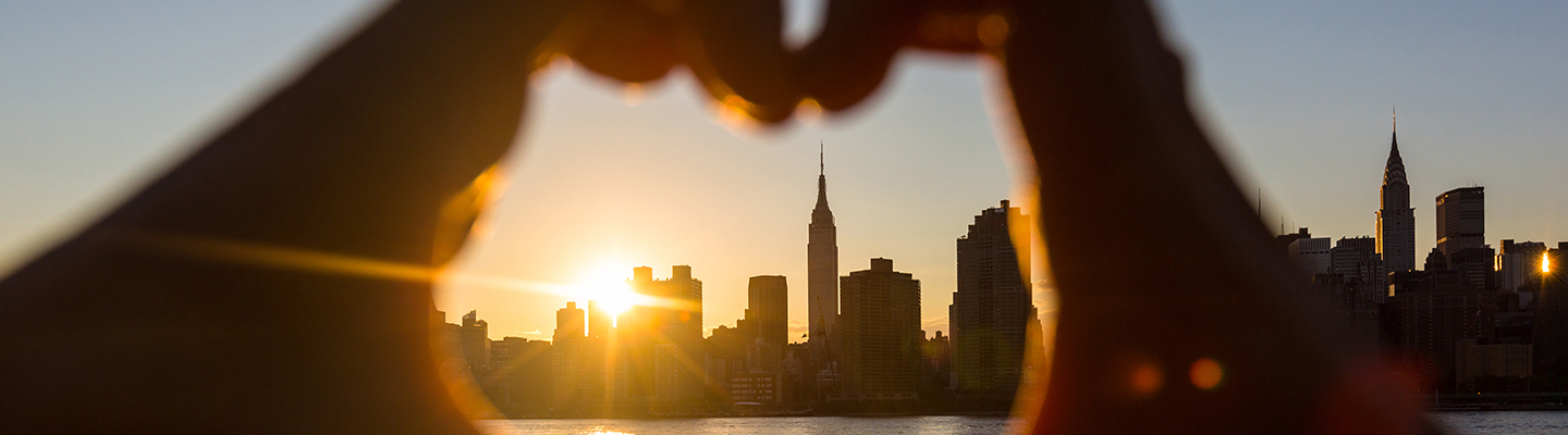 New York skyline heart